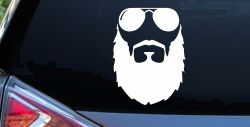 Fu Manchu Beard With Sunglasses Country Car or Truck Window Decal Sticker