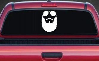 Fu Manchu Beard With Sunglasses Country Car or Truck Window Decal Sticker