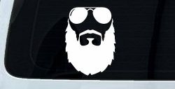 Fu Manchu Beard With Sunglasses Country Car or Truck Window Decal Sticker