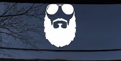 Fu Manchu Beard With Sunglasses Country Car or Truck Window Decal Sticker
