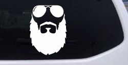 Fu Manchu Beard With Sunglasses Country Car or Truck Window Decal Sticker