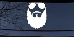 Fu Manchu Beard With Sunglasses Country Car or Truck Window Decal Sticker