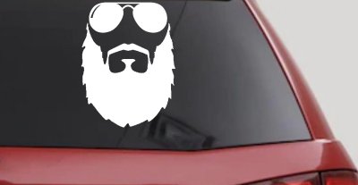 Fu Manchu Beard With Sunglasses Country Car or Truck Window Vinyl Decal Sticker