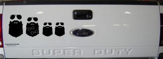 Beard Stick Figure Family Country Car or Truck Window Decal Sticker (Black)