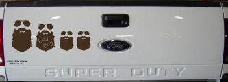 Beard Stick Figure Family Country Car or Truck Window Decal Sticker (Brown)