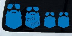 Beard Stick Figure Family Country Car or Truck Window Decal Sticker (Sky Blue)