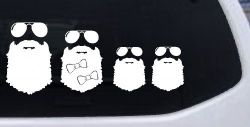 Beard Stick Figure Family Country Car or Truck Window Decal Sticker