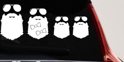 Beard Stick Figure Family Country Car or Truck Window Vinyl Decal Sticker