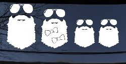 Beard Stick Figure Family Country Car or Truck Window Decal Sticker