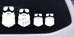 Beard Stick Figure Family Country Car or Truck Window Decal Sticker