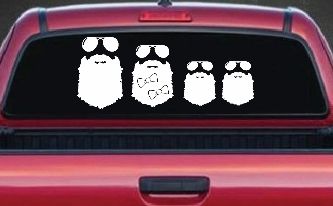 Beard Stick Figure Family Country Car or Truck Window Decal Sticker