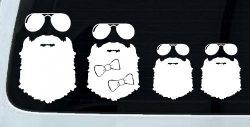 Beard Stick Figure Family Country Car or Truck Window Decal Sticker