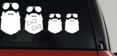 Beard Stick Figure Family Country Car or Truck Window Vinyl Decal Sticker