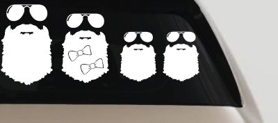 Beard Stick Figure Family Country Car or Truck Window Vinyl Decal Sticker