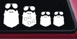 Beard Stick Figure Family Country Car or Truck Window Decal Sticker