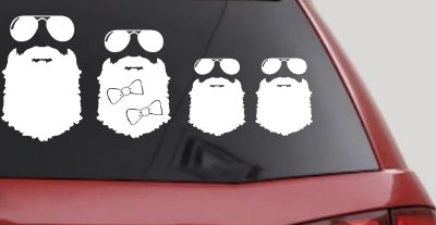 Beard Stick Figure Family Country Car or Truck Window Vinyl Decal Sticker
