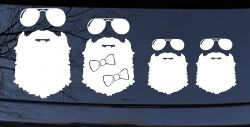Beard Stick Figure Family Country Car or Truck Window Decal Sticker