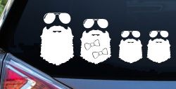 Beard Stick Figure Family Country Car or Truck Window Decal Sticker
