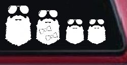 Beard Stick Figure Family Country Car or Truck Window Decal Sticker