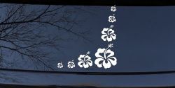 Hibiscus Flower Corner Car or Truck Window Decal Sticker