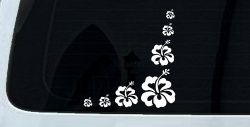 Hibiscus Flower Corner Car or Truck Window Decal Sticker