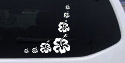 Hibiscus Flower Corner Car or Truck Window Decal Sticker