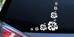 Hibiscus Flower Corner Car or Truck Window Decal Sticker