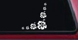 Hibiscus Flower Corner Car or Truck Window Decal Sticker