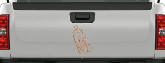 Tweety Bird On Swing Cartoons Car or Truck Window Decal Sticker (Nut Brown)