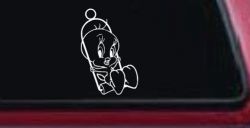 Tweety Bird On Swing Cartoons Car or Truck Window Decal Sticker