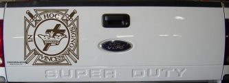 Knights Templar Cross Crown In Hoc Signo Vinces Car or Truck Window Decal Sticker (Brown)