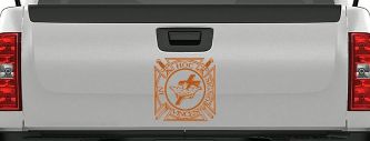 Knights Templar Cross Crown In Hoc Signo Vinces Car or Truck Window Decal Sticker (Nut Brown)