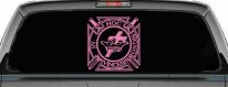 Knights Templar Cross Crown In Hoc Signo Vinces Car or Truck Window Decal Sticker (Pink)