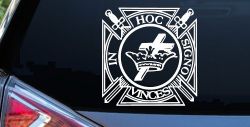 Knights Templar Cross Crown In Hoc Signo Vinces Car or Truck Window Decal Sticker