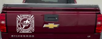 Knights Templar Cross Crown In Hoc Signo Vinces Car or Truck Window Decal Sticker (White)