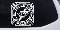 Knights Templar Cross Crown In Hoc Signo Vinces Car or Truck Window Decal Sticker