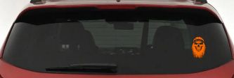 Rebel Skull Beard Skulls Car or Truck Window Vinyl Decal Sticker (Orange)