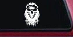 Rebel Skull Beard Skulls Car or Truck Window Decal Sticker