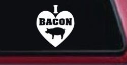 I Love Bacon Funny Car or Truck Window Decal Sticker