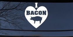 I Love Bacon Funny Car or Truck Window Decal Sticker