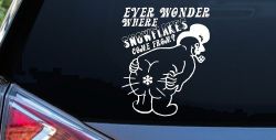 Where Snowflakes Come From Funny Car or Truck Window Decal Sticker