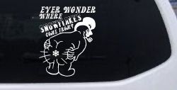 Where Snowflakes Come From Funny Car or Truck Window Decal Sticker