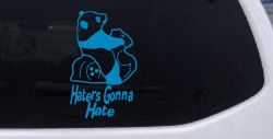 Haters Gonna Hate Panda Funny Car or Truck Window Decal Sticker (Blue)