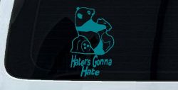 Haters Gonna Hate Panda Funny Car or Truck Window Vinyl Decal Sticker (Turquoise Blue)