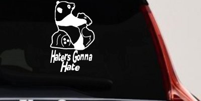 Haters Gonna Hate Panda Funny Car or Truck Window Vinyl Decal Sticker