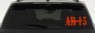AR 15 Military Rifle With Gun Car or Truck Window Decal Sticker (Orange Red)