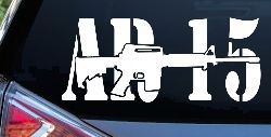 AR 15 Military Rifle With Gun Car or Truck Window Decal Sticker