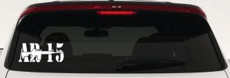 AR 15 Military Rifle With Gun Car or Truck Window Decal Sticker (White)