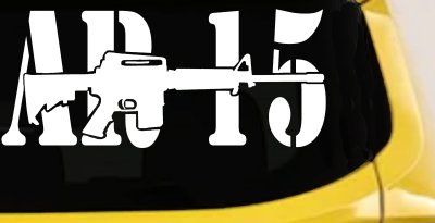 AR 15 Military Rifle With Gun Car or Truck Window Vinyl Decal Sticker
