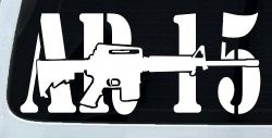 AR 15 Military Rifle With Gun Car or Truck Window Decal Sticker